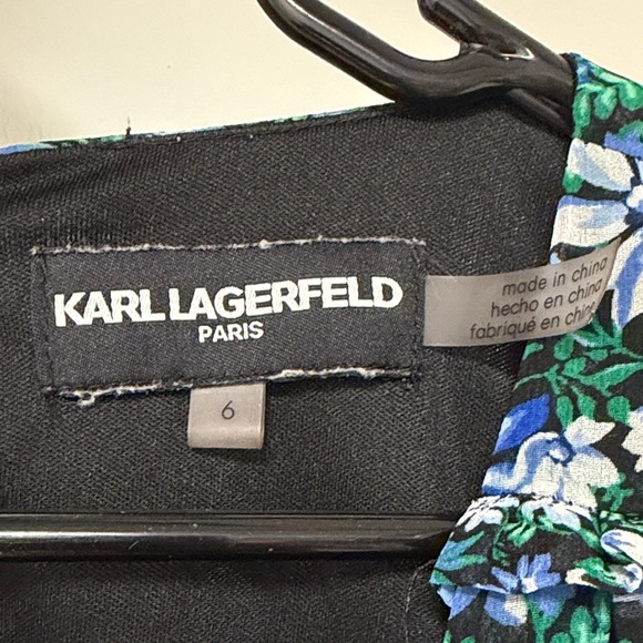 Karl Lagerfeld Paris Women's Floral V-Neck Dress Size 6 - Picture 6 of 11